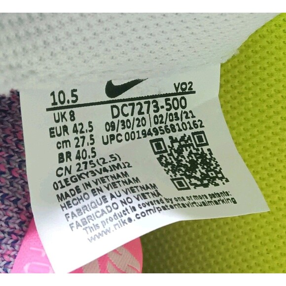 Nike Air Force 1 Low Crater Flyknit Shoes Women's Size 10.5 Fuchsia Glow - Picture 9 of 9